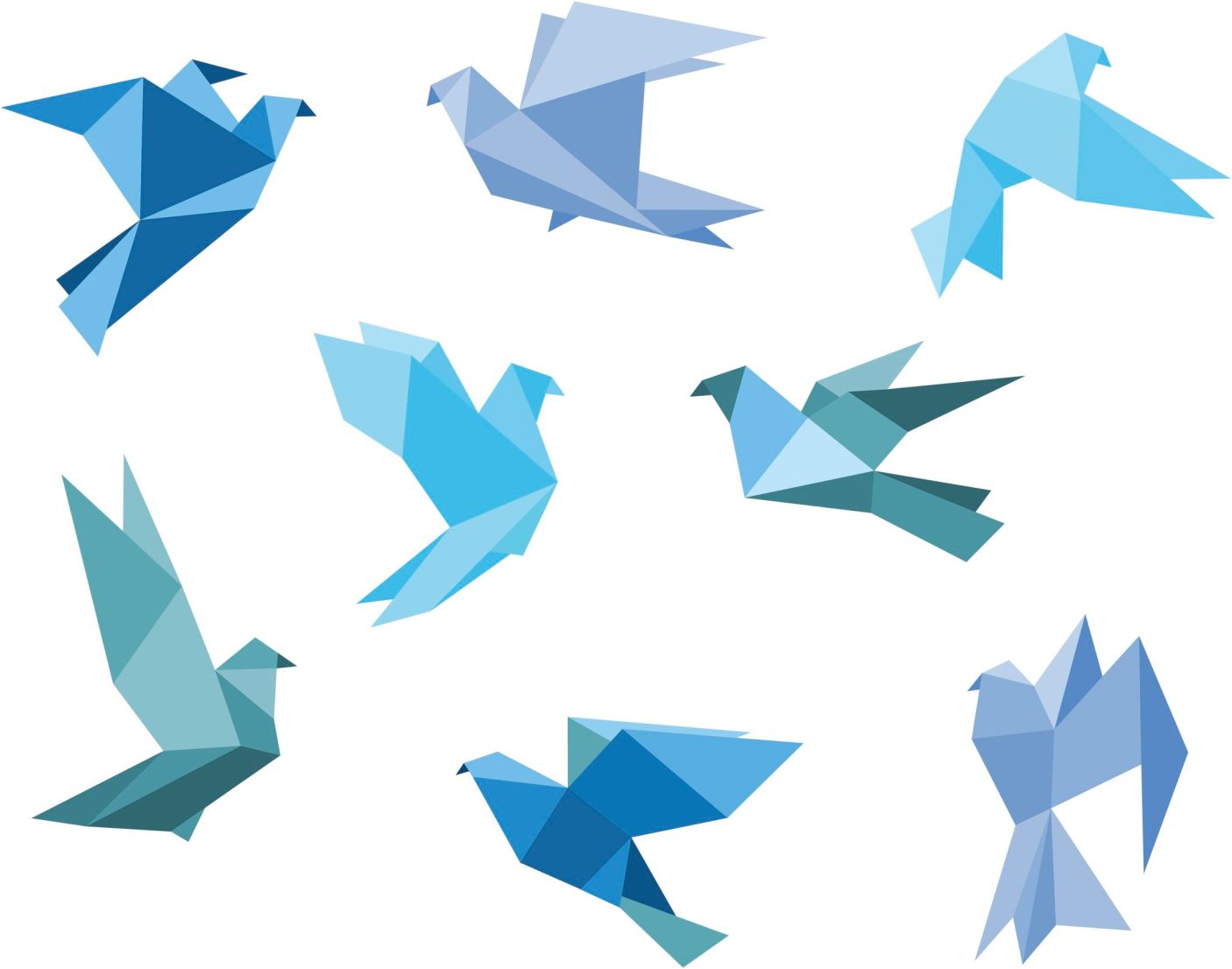 Голубь оригами на прозрачном фоне